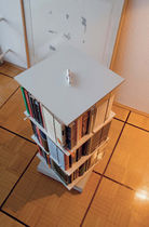 contemporary wooden low shelf BUCHSTABLER by Tom Fischer  Moormann Nils Holger