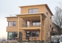 contemporary wooden prefab house H&Auml;NGGI, DORNACH Haring Engineering Ltd 