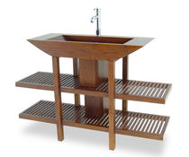 contemporary wooden washbasin cabinet WS-1 : 45x133x90 Indo Trading Premium