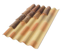 corrugated colored fiber cement roofing panel TEGOLIT TERRECHIARE 200 EDILFIBRO SPA