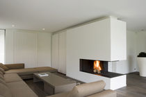 custom contemporary 3 sided fireplace (wood-burning open hearth) LINE  Waco & C&deg;