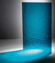 decorative 3D blown glass panel CRACKLED Glash&uuml;tte Lamberts Waldsassen