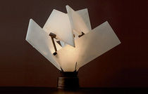 design alabaster table lamp by Pierre Chareau (art deco) FLOWER Galerie MCDE