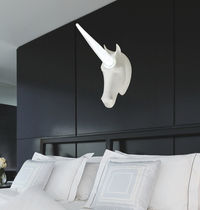 design ceramic wall light (sculpture) APPLIQUE LICORNE VERRE SOUFFL&Eacute; BOUCH 22 22 EDITION DESIGN