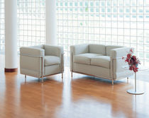 design leather sofa by Le Corbusier, Jeanneret, Perriand LC2 Cassina