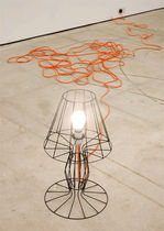 design portable lamp in reclaimed material REEL LIGHT by Guy Brown Farm