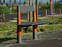 design public bench in metal (with backrest) ORLAM SINGLE AUBRILAM
