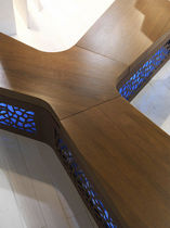 design public bench in wood and metal YPSILON LAB23