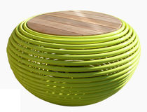 design public bench in wood and metal KIRV OTTO Kirv