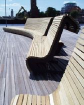 design public bench in wood and metal (with backrest)  Divers cit&eacute;