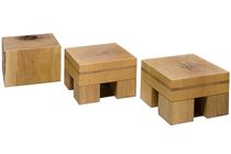 design stool in reclaimed wood MULTI-USE STOOL SET   Rotsen Furniture