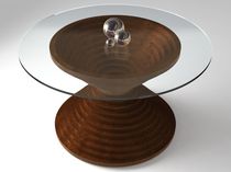design table in glass and solid wood (FSC-certified) HOURS OF GLASS SIDD