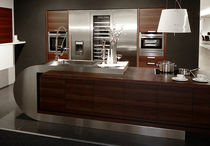 design wood veneer kitchen (with curved island) DODENHOF GMBH & CO. KG BLANCO STEELART