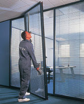 double glass removable partition with integrated blinds INVOTEK  75 & 100 Invotek Partitioning Systems