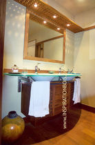 double washbasin cabinet (teak, bamboo, marble)  INSPIRATION BOIS