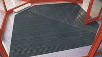 dust control entrance mat for commercial building TOP CLEAN TREND&reg; WITH GROOVED RUBBER AND CASSETTE BRUSH Geggus EMC