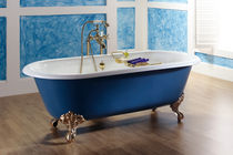 enameled cast iron bath-tub on legs VINTAGE  BLEU PROVENCE
