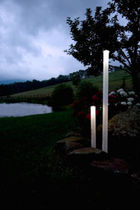 exterior contemporary stone floor lamp  JOHN HOUSHMAND