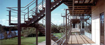 exterior half-turn staircase for commercial buildings by Aukett Limited Hubbard