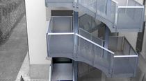 exterior half-turn staircase for commercial buildings (metal frame and steps) SCHOOL BUILDING ALUSCALAE