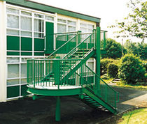exterior half-turn staircase for commercial buildings (metal frame and steps) ST MARIE�S SCHOOL FIRE ESCAPES