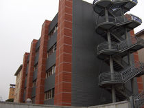 exterior half-turn staircase (glass fibre reinforced concrete frame and steps)  GRC