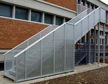 exterior quarter turn staircase for commercial buildings (metal frame and steps) UGOLINI SCHOOL - BRESCIA ALUSCALAE