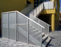 exterior quarter turn staircase for commercial buildings (metal frame and steps) S.CLEMENTE SCHOOL-RIMINI ALUSCALAE