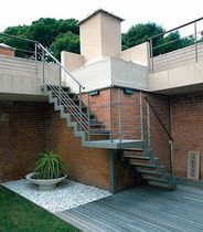 exterior quarter turn staircase with a lateral stringer (metal frame and steps) PRIVATE VILLA ESSEMME