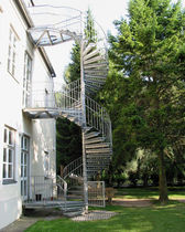 exterior spiral staircase (metal frame and steps)  Kevala Stairs Limited
