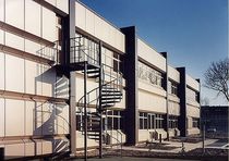 exterior spiral staircase for commercial buildings  Crescent Stairs
