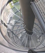 exterior spiral staircase for commercial buildings (metal frame and steps)  Nautilus