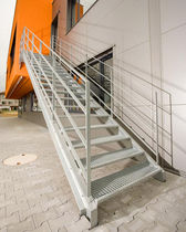 exterior straight staircase for commercial buildings  Kevala Stairs Limited