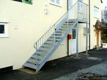 exterior straight staircase for commercial buildings THE MELVERLEY Pear Stairs