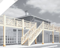 exterior straight staircase (wood frame and steps)  ESCALIERS EBA