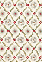 flower fabric CLAREMONT EMBROIDERY CRIMSON F. SCHUMACHER & CO.