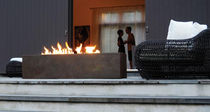garden open central gas fireplace LINEAR BURNER SPARK modern fires