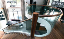glass and wood railing  Kevala Stairs Limited