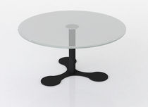 glass contemporary coffee table (metal base) ADELPHI Swanky Design - Premium Contemporary Furniture