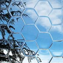 glass decorative wall panel CONVEX HONEYCOMB Nathan Allan Glass Studios Inc