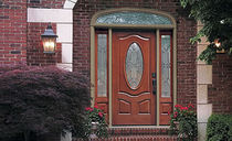 glass pane fitted entrance door in fiber glass CLASSIC-CRAFT&reg; MAHOGANY COLLECTION&trade;  THERMA-TRU DOORS