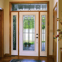 glass pane fitted entrance door in fiber glass  KOLBE