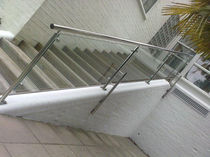 glass railing (with metal handrail)  New Forest Metal Work
