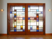 glazed sliding double door  LauraBirnsDesign Eco-Furnishings, LLC