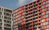glazed tempered glass panel COLORBEL AGC Glass Europe