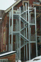 half-turn fire escape staircase in metal  New Forest Metal Work