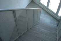 half-turn staircase with a lateral stringer for commercial buildings (metal frame and steps) OFFICE BUILDING ALUSCALAE
