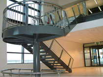 half-turn staircase with a lateral stringer for commercial buildings (metal frame and steps)  Canal Engineering Ltd