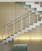 half-turn staircase with a lateral stringer (metal frame and glass steps) E-TR EDILCO