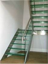 half-turn staircase with a lateral stringer (metal frame and glass steps)  Canal Engineering Ltd